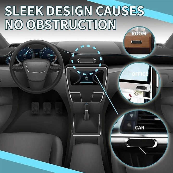 Close-up of magnetic car phone holder, strong grip for smartphones, vehicle tech gadget