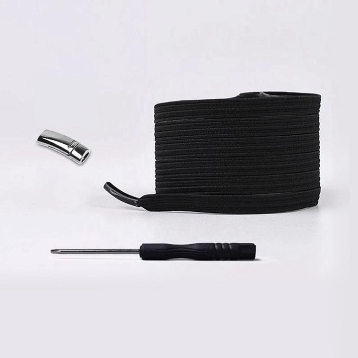 Assortment of colorful magnetic quick-lock shoelaces, no-tie solution