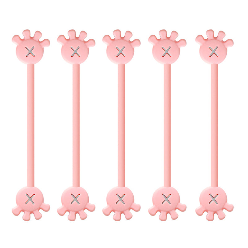 Side view of a magnetic silicone cable organizer clip, highlighting its compact and unobtrusive profile.
