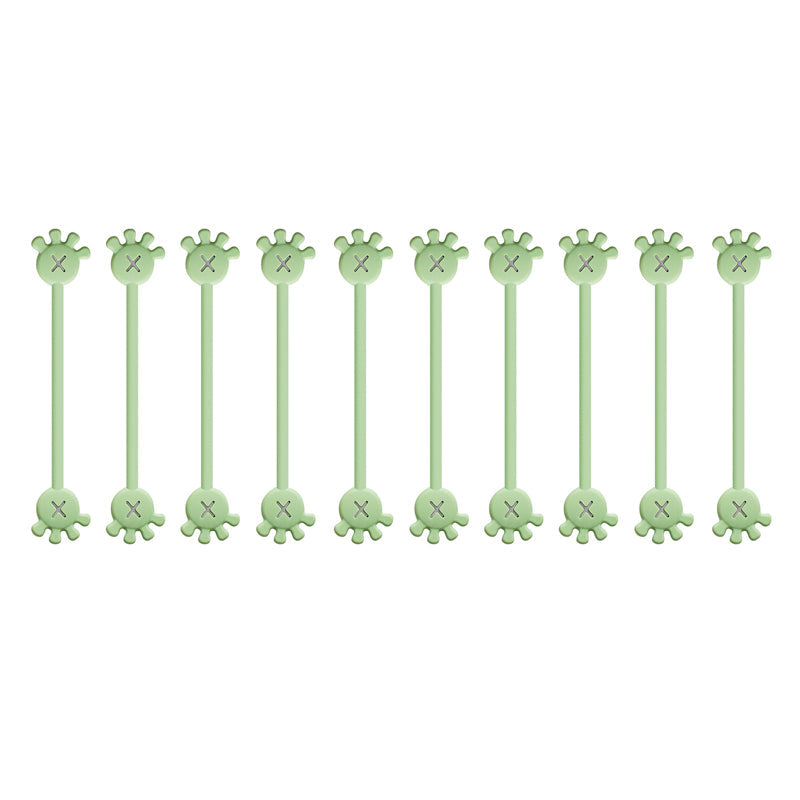 Unisex magnetic silicone cable organizer clip, multi-functional for both cables and as a bookmark.