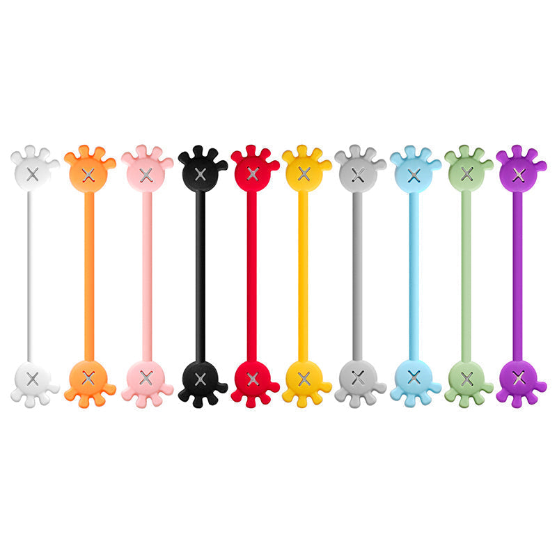 Unisex magnetic silicone cable organizer clip, perfect for travel, keeping cords organized in bags.