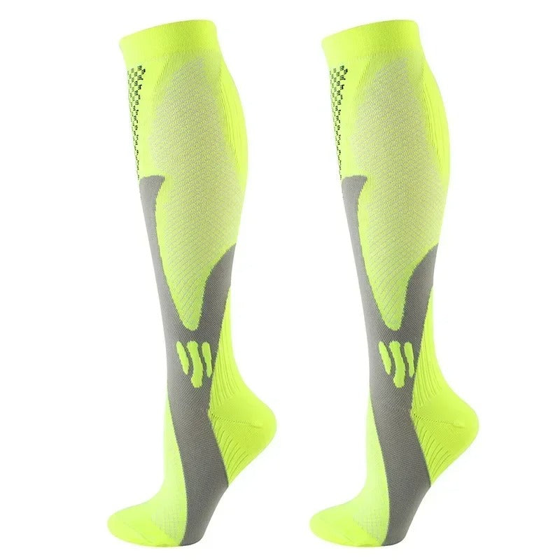 Unisex compression stockings for fatigue relief & enhanced leg comfort. Ideal for daily wear.