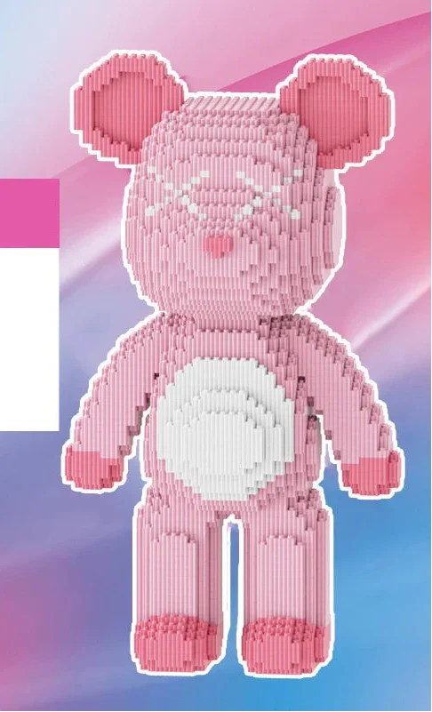 Charming Micro Block Bear, a unisex building toy and creative display piece.