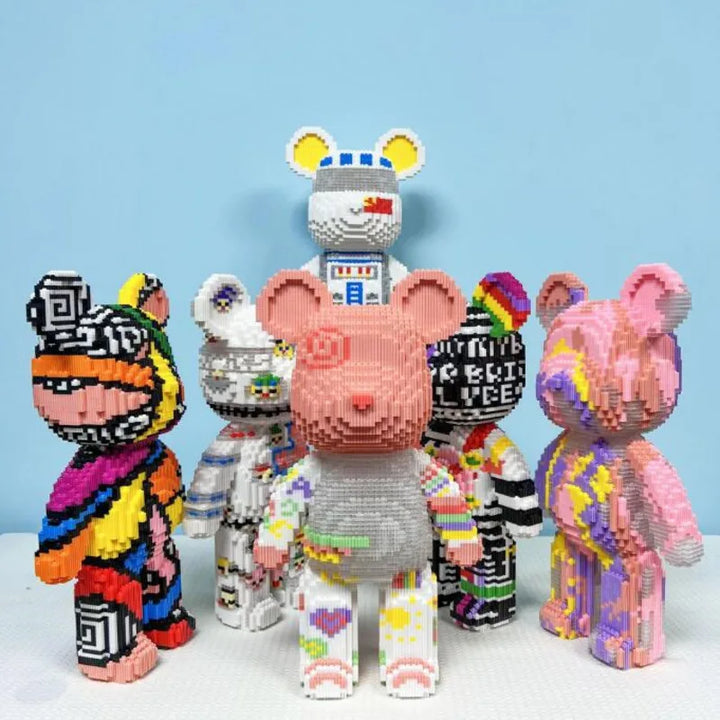 Detailed Micro Block Bear, a creative building toy and puzzle kit for all ages.