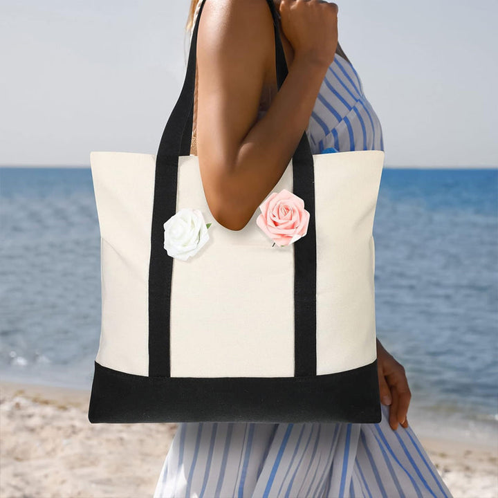Unisex mini canvas tote bag in natural, perfect for eco-friendly everyday carry and essentials