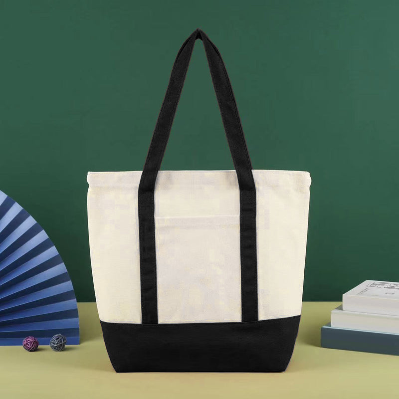 Mini canvas tote bag hanging on a hook, ready for everyday adventures and easy storage