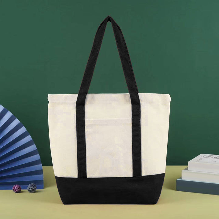 Mini canvas tote bag hanging on a hook, ready for everyday adventures and easy storage