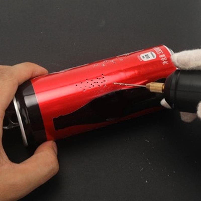 Assortment of interchangeable heads for the mini electric rotary tool, showcasing its drilling and engraving capabilities.