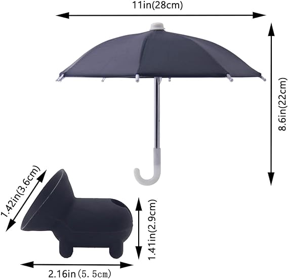 Unique tech gift: mini phone umbrella with suction cup, protects from sun, doubles as a stand