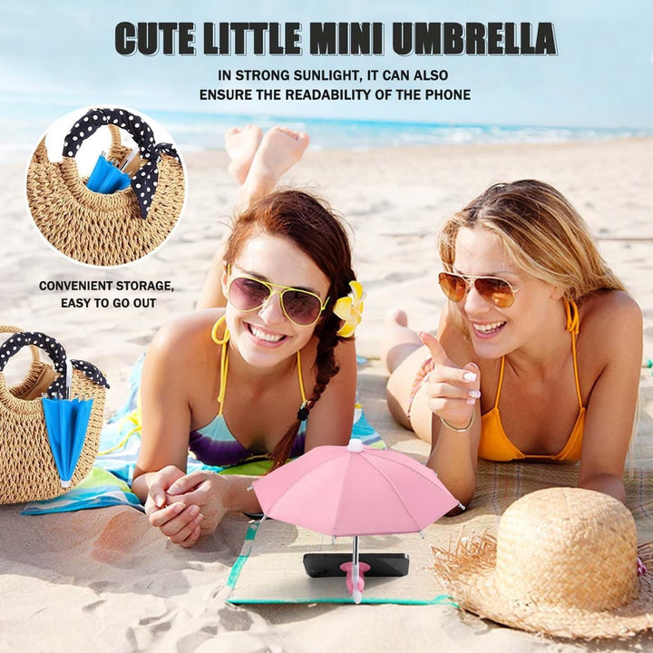Compact miniature umbrella for phone, UV protection & anti-glare, tech gift accessory