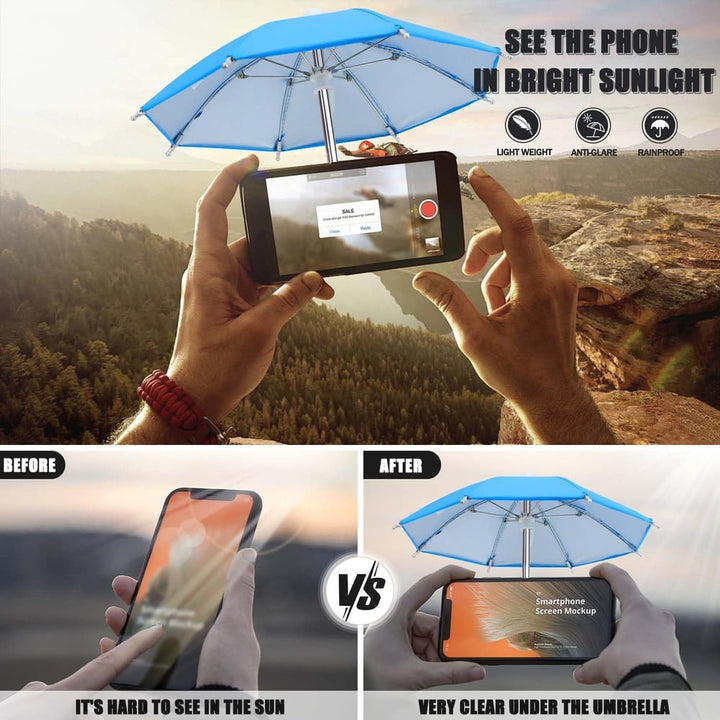 Small phone umbrella for sun shade, portable and weatherproof, perfect car dashboard decor