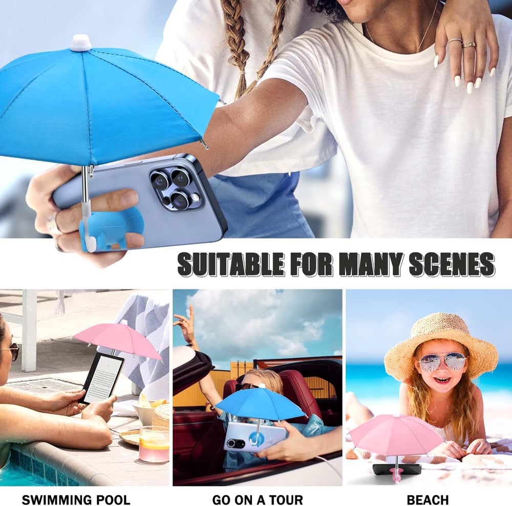 Unisex phone accessory: mini umbrella with suction cup stand, ideal for outdoor use