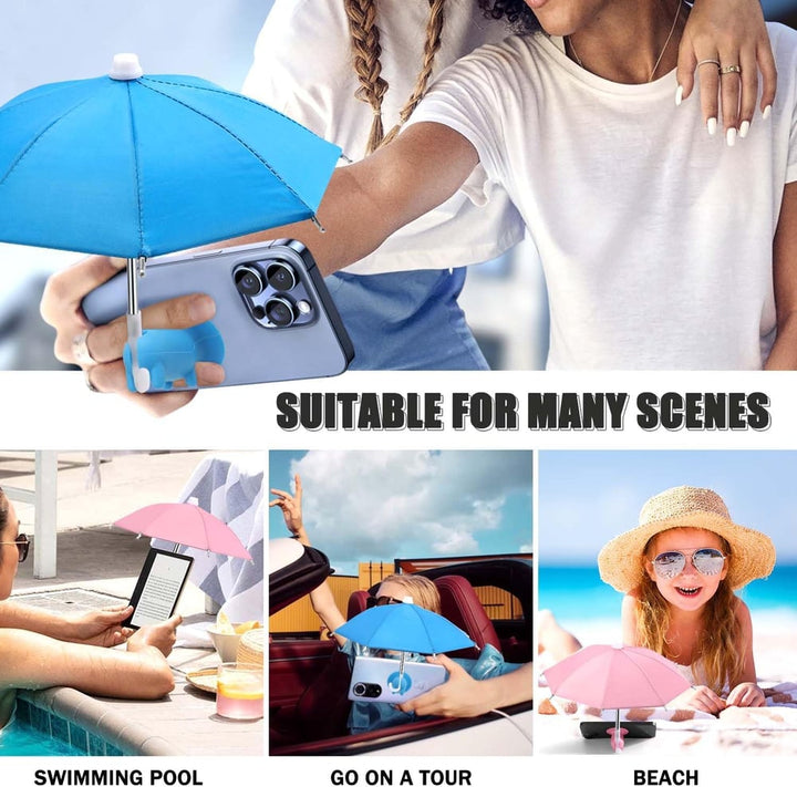 Unisex phone accessory: mini umbrella with suction cup stand, ideal for outdoor use