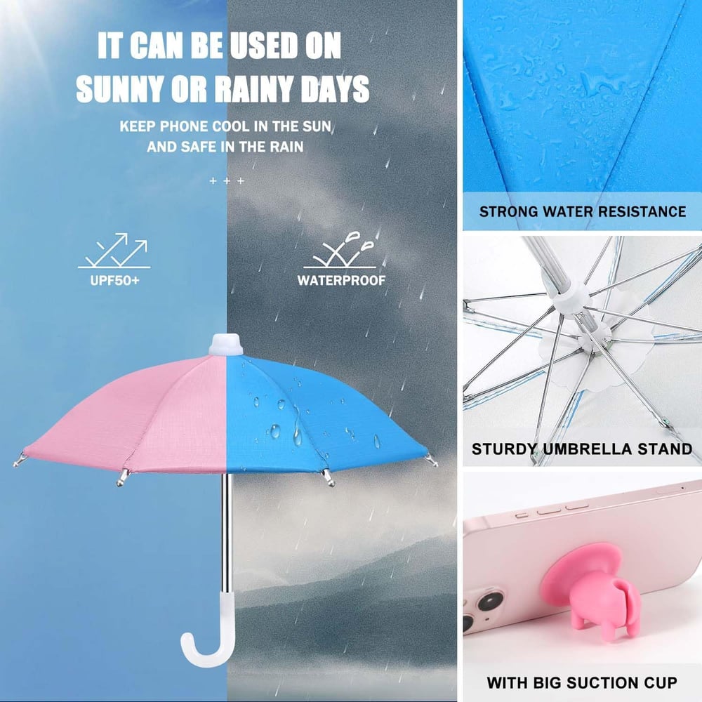 Innovative mini phone umbrella with suction cup, protects phone screen from sun and glare