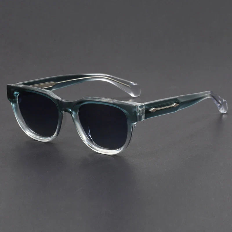 Unisex modern square frame sunglasses, black, lightweight fashion accessory, front view