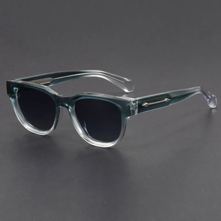 Unisex modern square frame sunglasses, black, lightweight fashion accessory, front view
