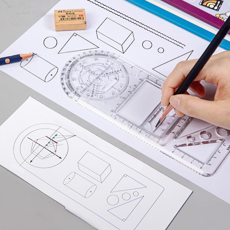 Drafting geometric ruler, unisex, for precise drawing. An essential office supply for students & artists.