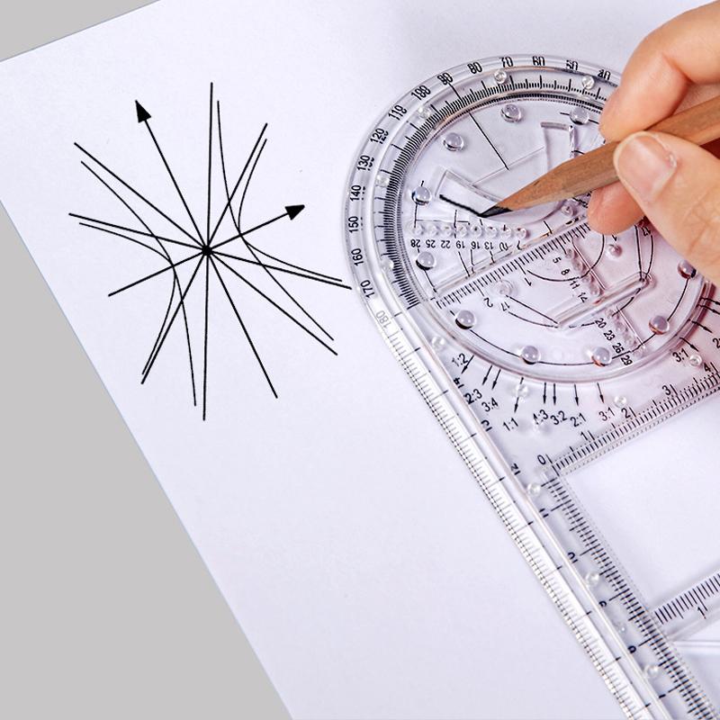 Artist's geometric drawing ruler, multifunctional, for creative design and precise drafting tasks. a set.