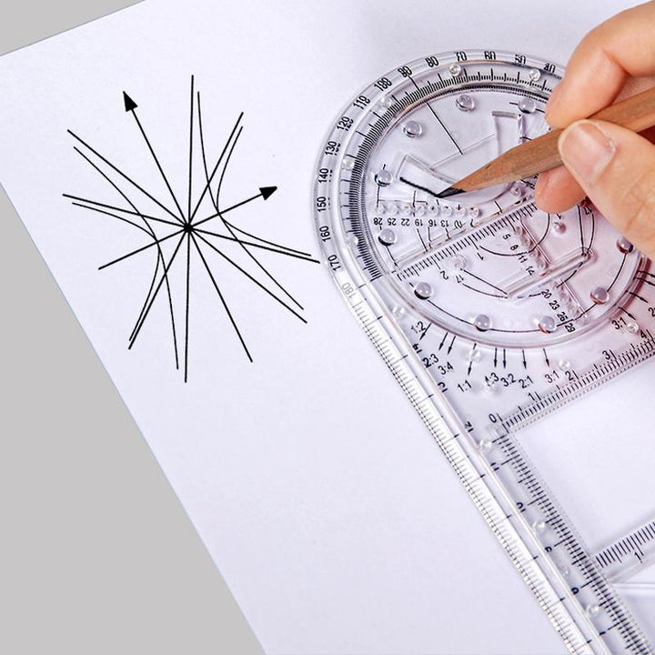 Artist's geometric drawing ruler, multifunctional, for creative design and precise drafting tasks. a set.