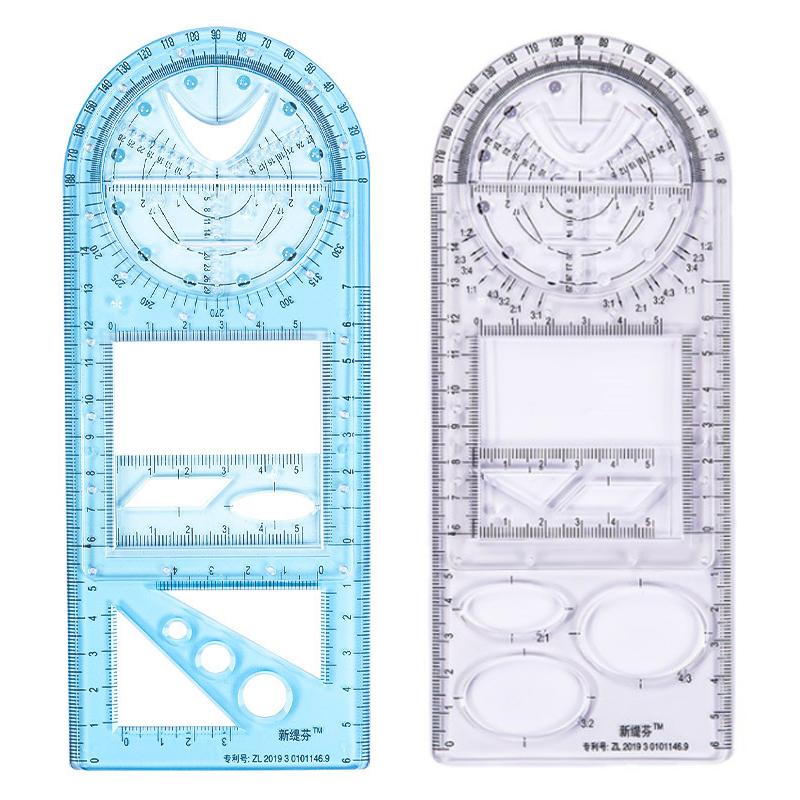Multifunctional geometric drawing ruler - a versatile tool for students, artists, and design professionals.