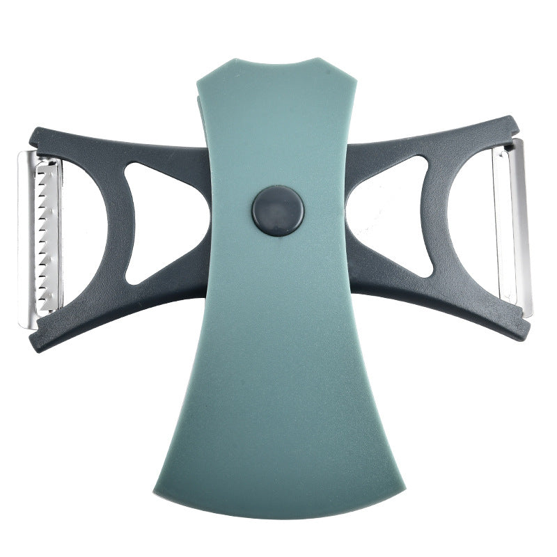Unisex kitchen peeler set unboxed, showcasing its readiness for immediate food preparation.
