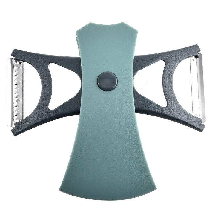Unisex kitchen peeler set unboxed, showcasing its readiness for immediate food preparation.