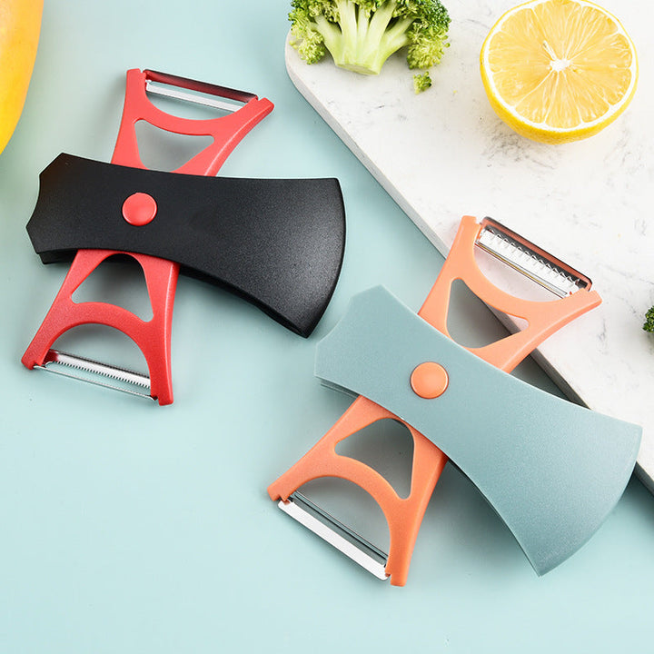 Unisex peeler set with comfortable grips, ideal for various kitchen tasks and cooking accessories.