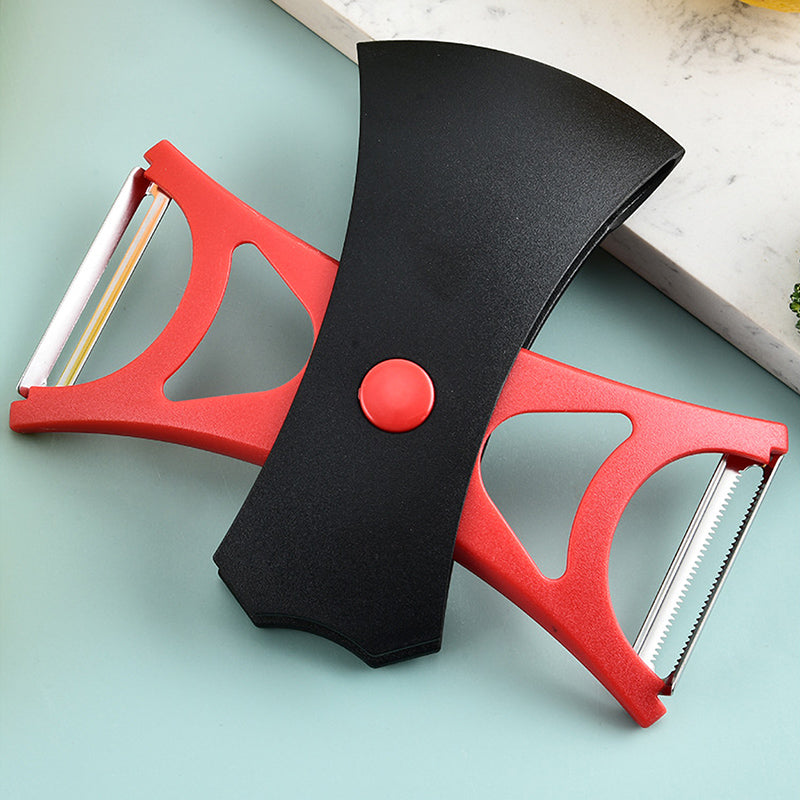 Complete kitchen peeler set, offering flexibility for different peeling techniques and food types.