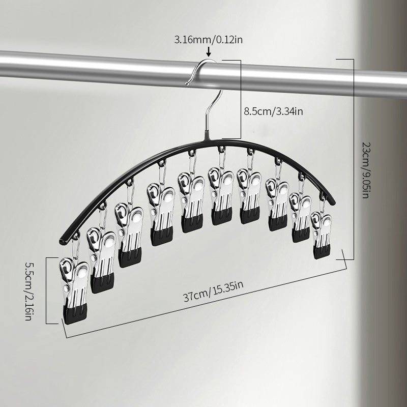 Unisex stainless steel hanger, perfect for neatly displaying and storing various clothing items.