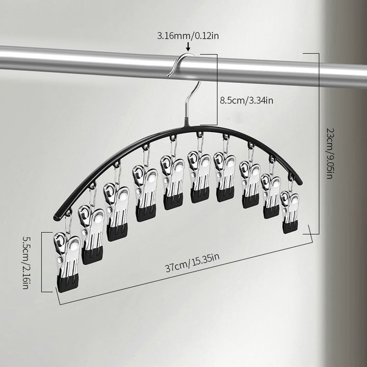 Unisex stainless steel hanger, perfect for neatly displaying and storing various clothing items.
