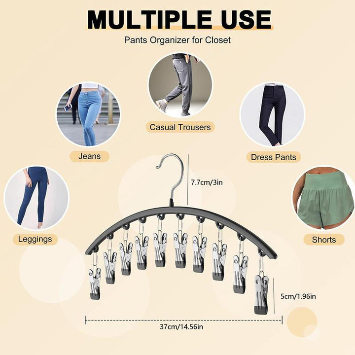Sleek stainless steel garment hanger, offering a practical solution for closet organization and storage.