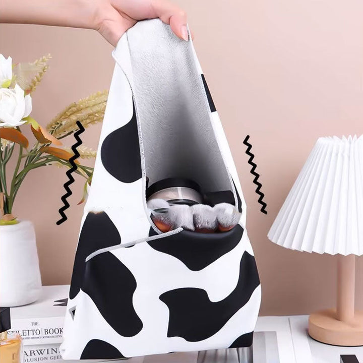 Lightweight woven fabric storage pouch, perfect as a cosmetic bag or travel organizer for men and women.
