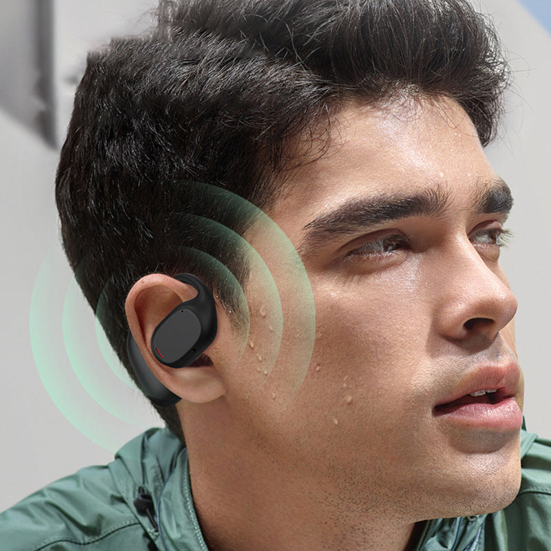 Unisex open ear Bluetooth headphones, ideal for sports & running, with secure ear hooks & wireless design