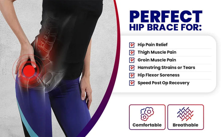 Comfortable hip support brace for enhanced stability, effective pain relief from sciatica, & post-injury recovery.