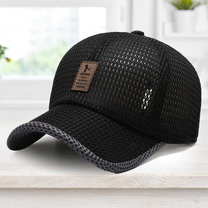 Close-up of the adjustable strap on a unisex outdoor baseball cap, ensuring a comfortable, secure fit for running.