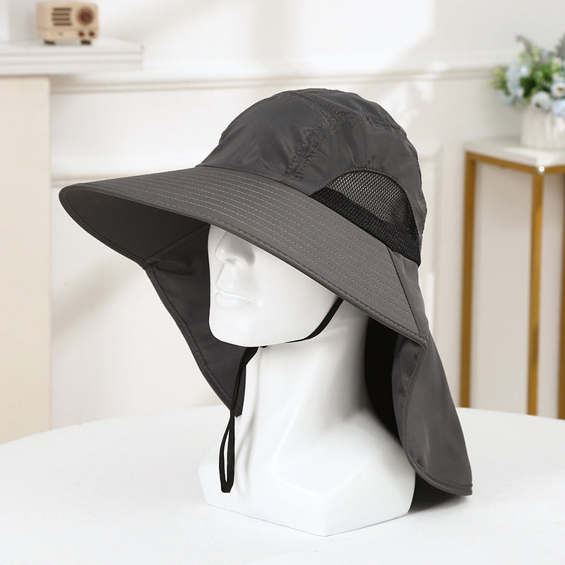 Breathable outdoor sun protection hat: unisex design, neck flap, perfect for hiking