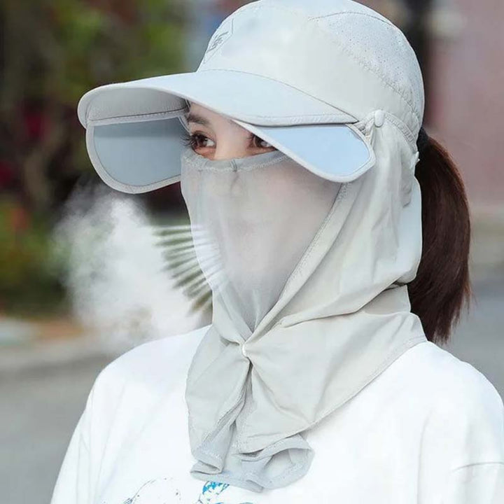 Unisex outdoor UPF 50+ sun protection hat with wide brim & neck flap for ultimate sun coverage