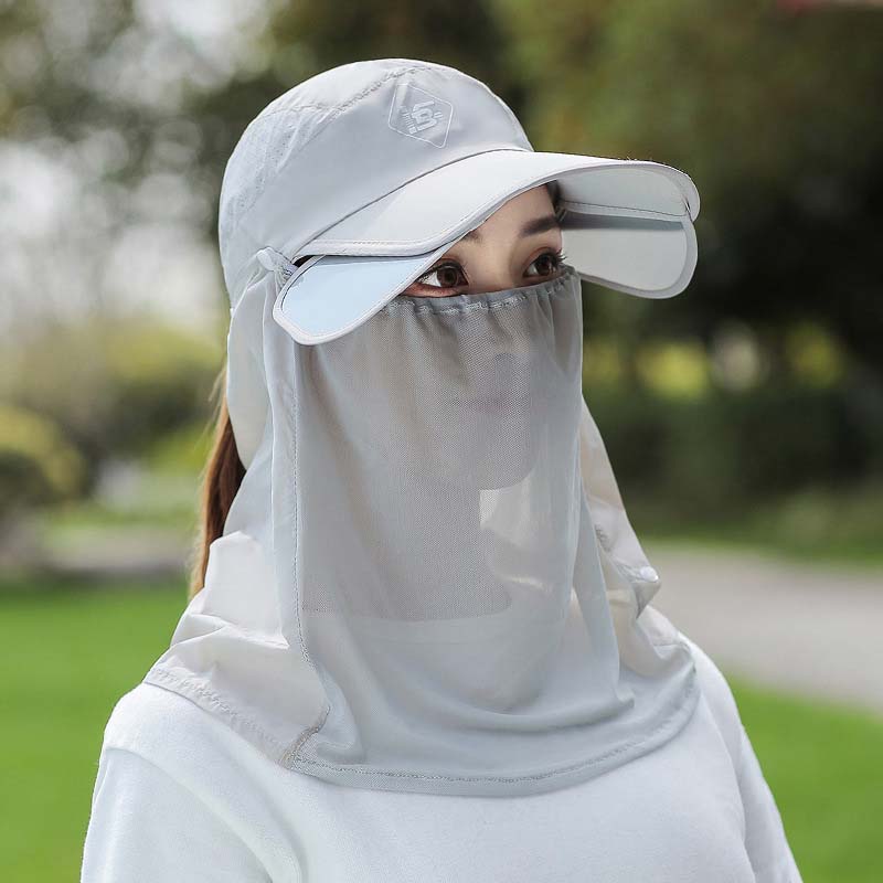Unisex sun hat in action, demonstrating the effectiveness of its neck flap during sunny days