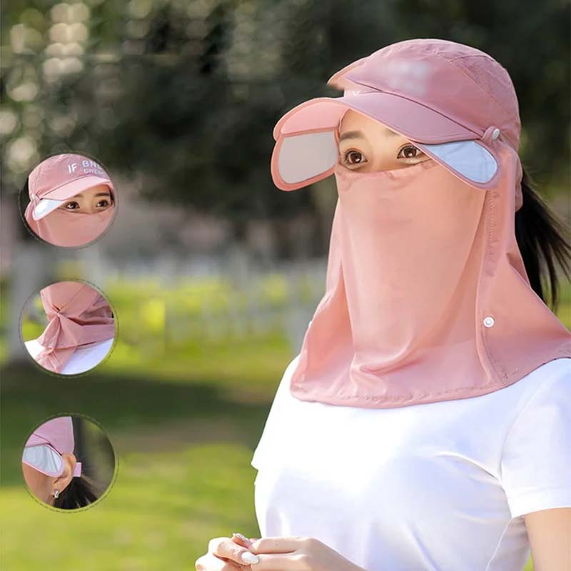 Adjustable sun hat with neck flap, ideal for travel & outdoor activities, offering UV protection