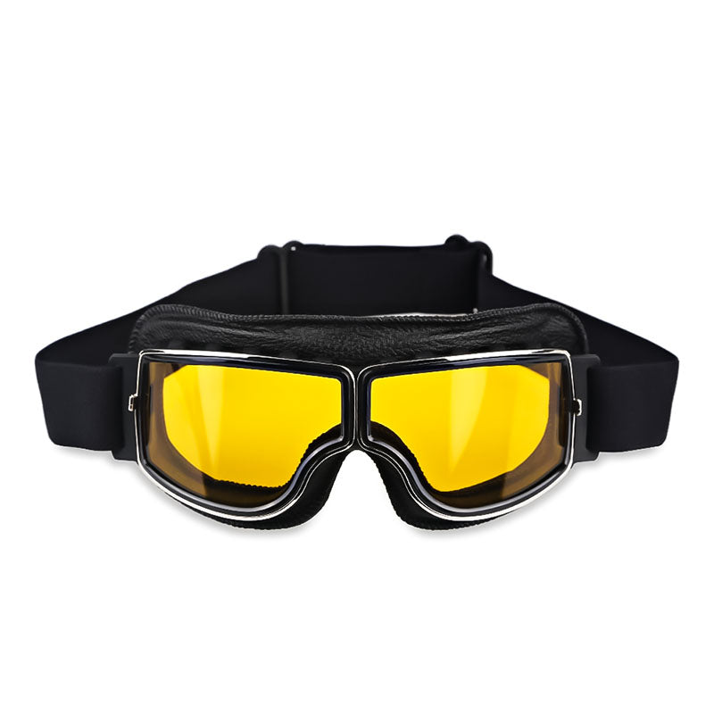 Unisex over-glasses goggles with anti-fog & UV protection for motorcycle & biking safety.