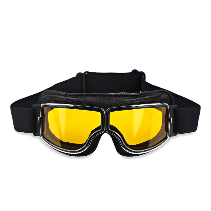 Unisex over-glasses goggles with anti-fog & UV protection for motorcycle & biking safety.