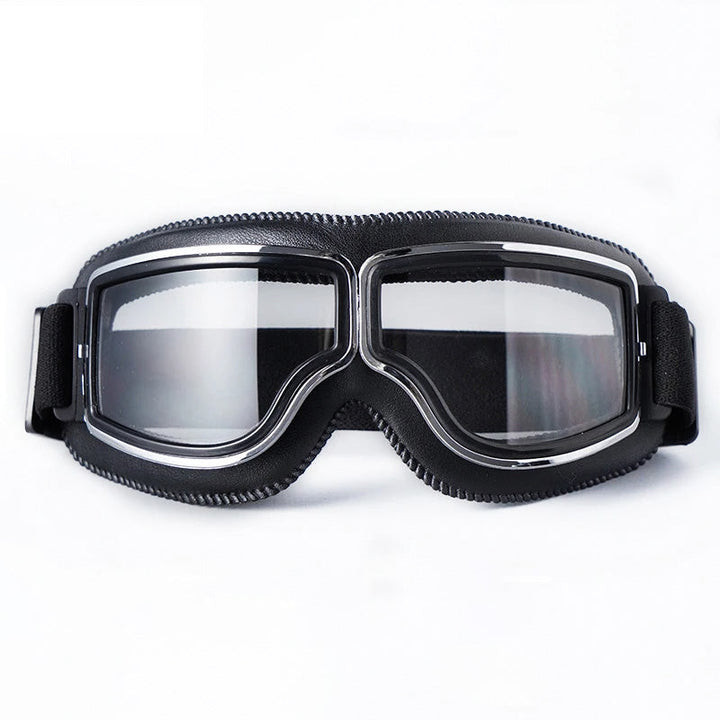 UV protection riding goggles, anti-fog, unisex, fits over glasses for motorcycle & biking safety.