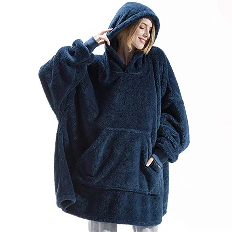 Luxury soft blanket hoodie for women & men, an essential for ultimate comfort, warmth & lounge relaxation.
