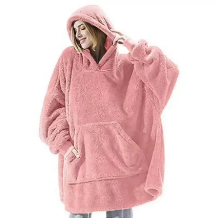 Wearable blanket hoodie, perfect for ultimate cozy comfort, warmth & relaxation during winter & fall seasons.