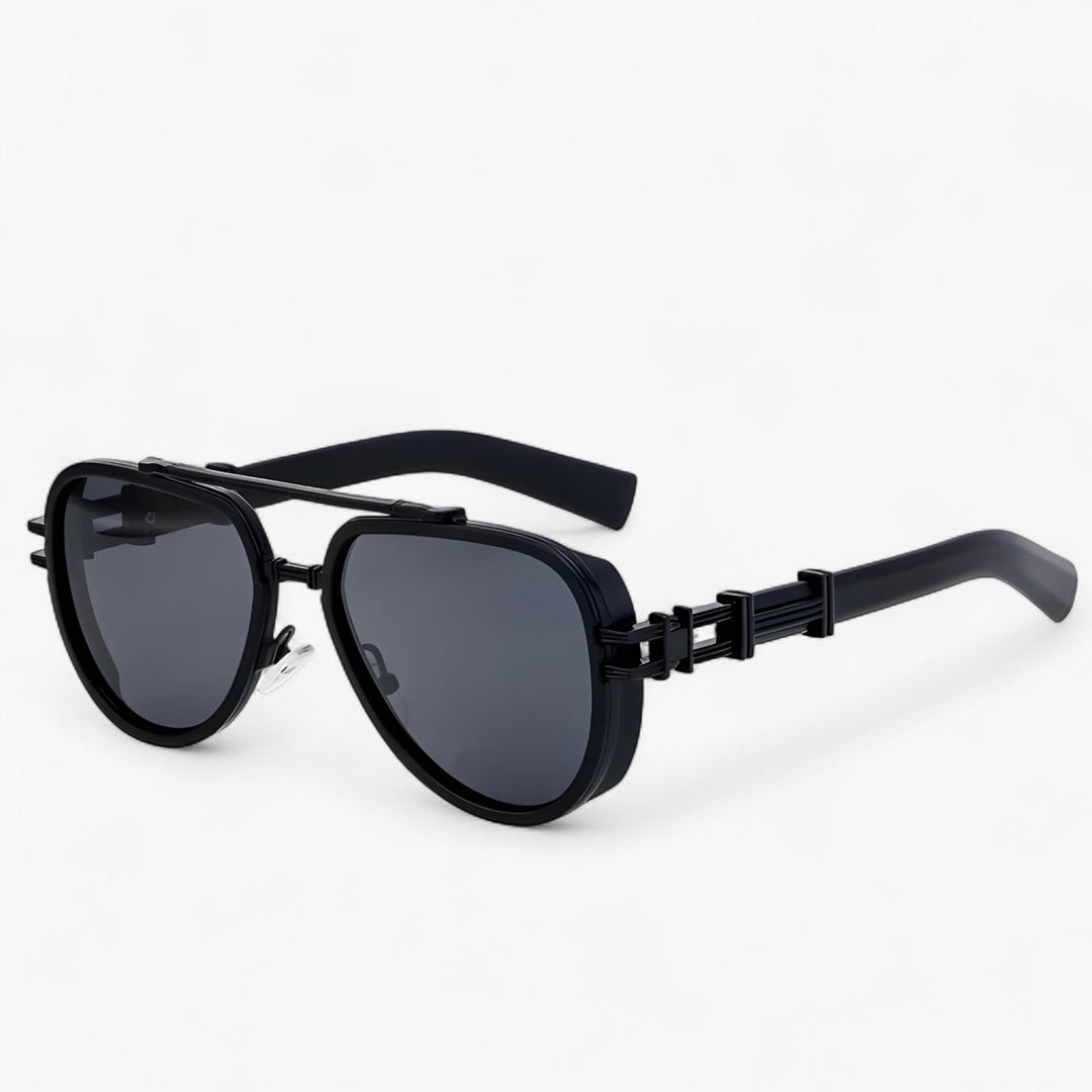 Unisex oversized steampunk polarized sunglasses with UV400 protection.