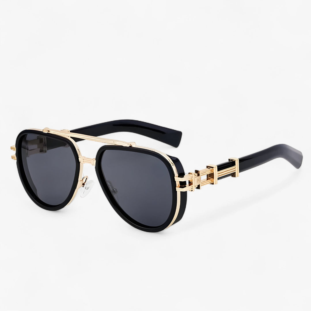 Oversized steampunk festival sunglasses, polarized lenses, unisex UV400 eyewear.