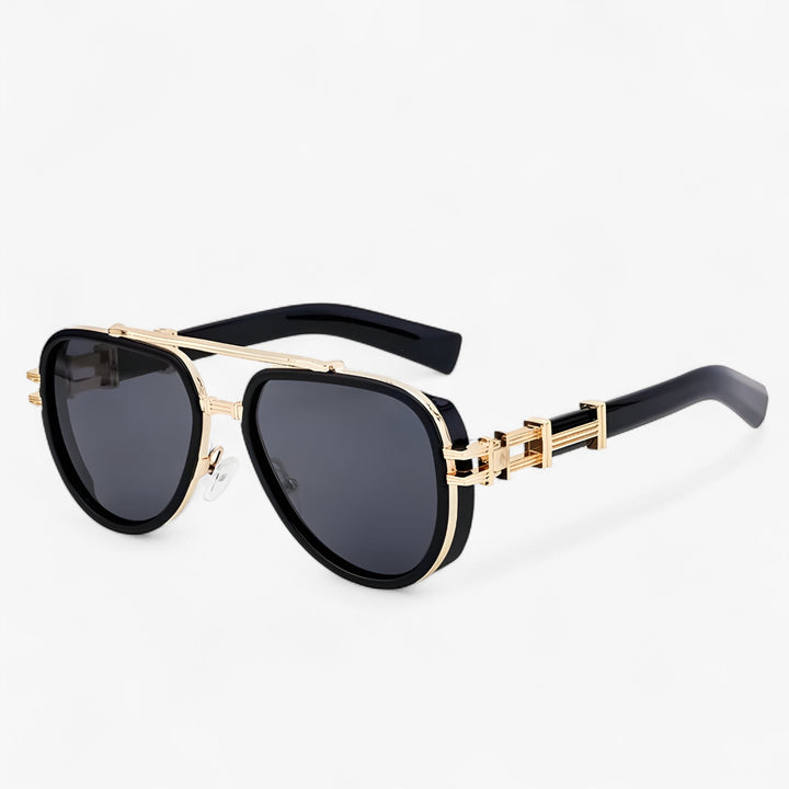 Oversized steampunk festival sunglasses, polarized lenses, unisex UV400 eyewear.