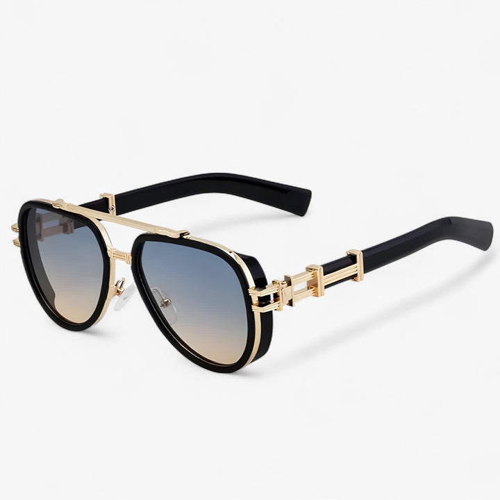 Fashionable oversized steampunk polarized eyewear, unisex UV400 sun protection.