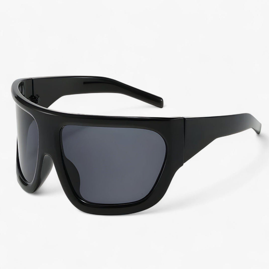Unisex Oversized Steampunk Sports Wraparound Sunglasses, UV400 protection for outdoor activities.