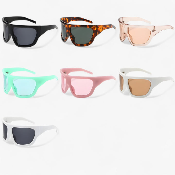 Trendy unisex oversized steampunk sports wraparound sunglasses, a perfect fashion accessory.